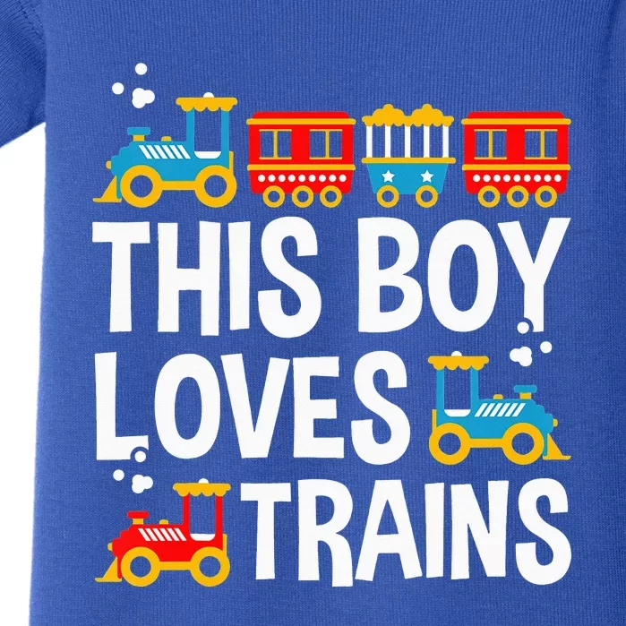 Funny Train This Boy Loves Trains Baby Bodysuit