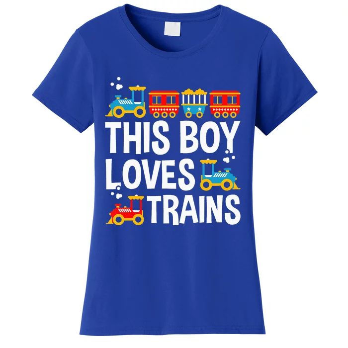 Funny Train This Boy Loves Trains Women's T-Shirt