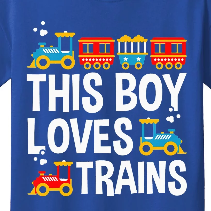 Funny Train This Boy Loves Trains Kids T-Shirt