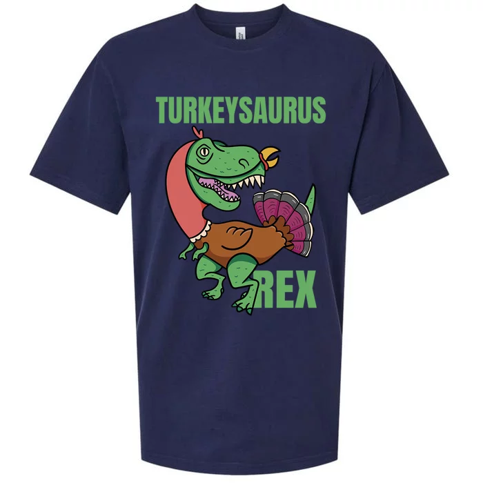 Funny Thanksgiving Turkey Turkeysaurus Rex Gift Sueded Cloud Jersey T-Shirt