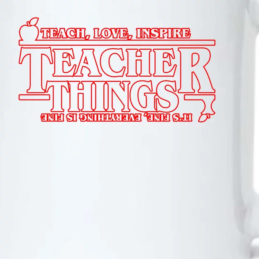 Funny Teacher Things Teach Love Inspire Black Color Changing Mug