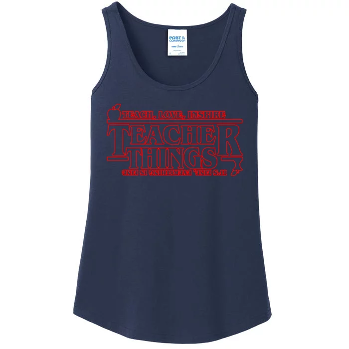 Funny Teacher Things Teach Love Inspire Ladies Essential Tank