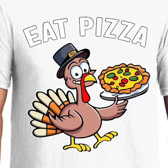 Funny Thanksgiving Turkey Eat Pizza Vegan Thanksgiving Fun Pajama Set