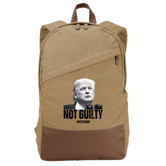 Free Trump. Trump Not Guilty, Pro Trump Supporter Cotton Canvas Backpack