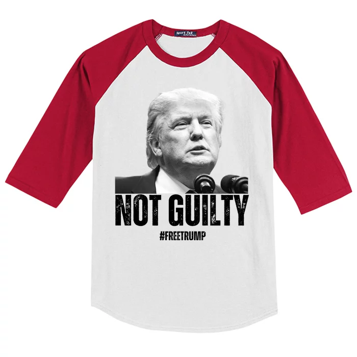 Free Trump. Trump Not Guilty, Pro Trump Supporter Kids Colorblock Raglan Jersey