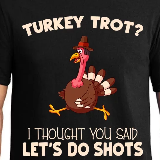 Funny Thanksgiving Turkey Tromeaningful Gift For Adults Turkey Race Gift Pajama Set