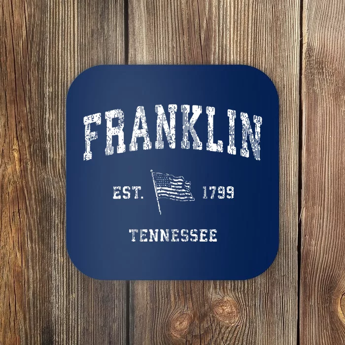 Franklin Tennessee Tn Vintage Us Flag Sports Coaster