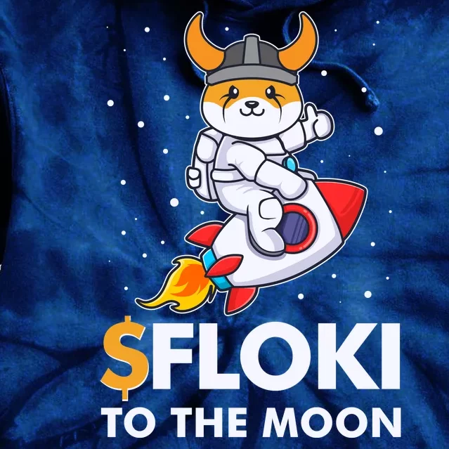 Floki To The Moon Floki Inu Cryptocurrency Bitcoin Tie Dye Hoodie