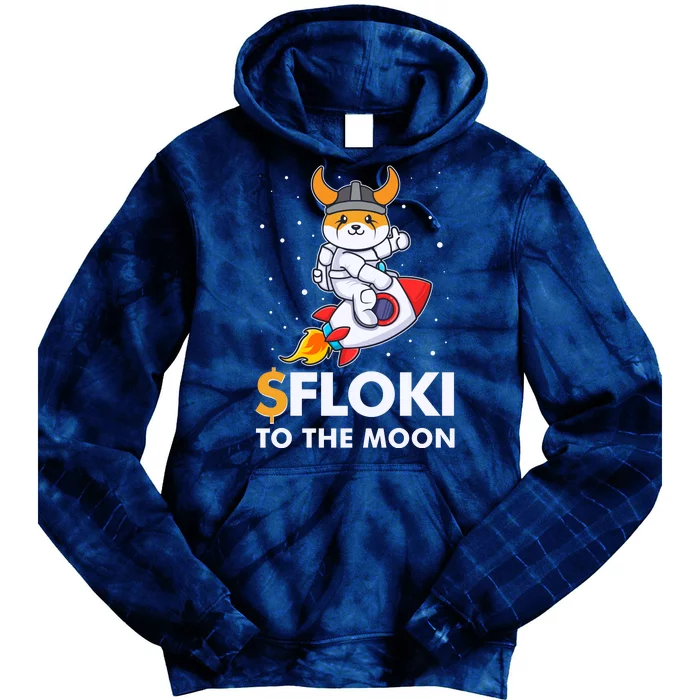 Floki To The Moon Floki Inu Cryptocurrency Bitcoin Tie Dye Hoodie