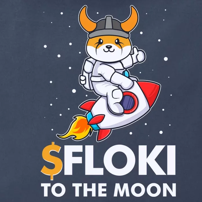 Floki To The Moon Floki Inu Cryptocurrency Bitcoin Zip Tote Bag