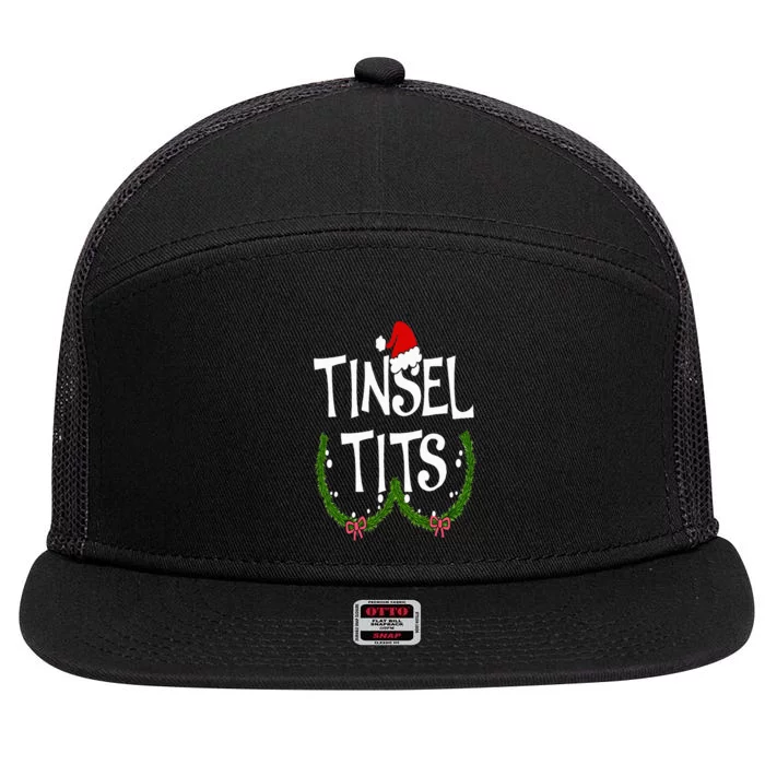 Funny Tinsel Tits Matching Jingle Balls Christmas Couples 7 Panel Mesh Trucker Snapback Hat