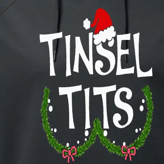 Funny Tinsel Tits Matching Jingle Balls Christmas Couples Performance Fleece Hoodie