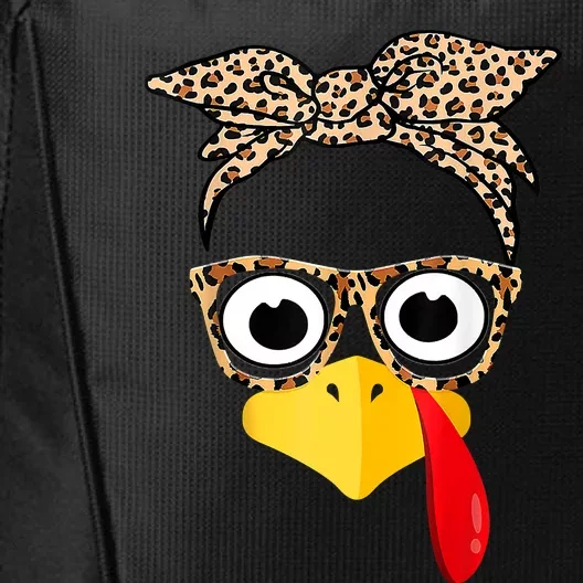 Funny Thanksgiving Turkey Face Leopard Glasses Family Costume City Backpack