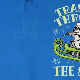 Funny Trashing Through The Snow Sleding Raccoon And Opossum Softstyle Adult Sport Polo