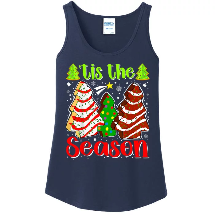 Funny Tis The Season Christmas Tree Cakes Debbie Ladies Essential Tank