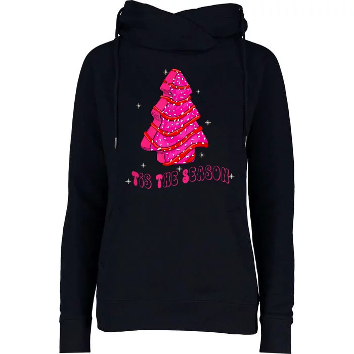 Funny Tis The Season Christmas Tree Cakes Debbie Womens Funnel Neck Pullover Hood