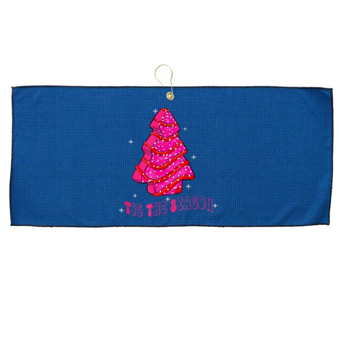 Funny Tis The Season Christmas Tree Cakes Debbie Large Microfiber Waffle Golf Towel