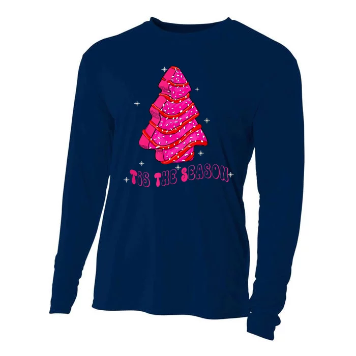 Funny Tis The Season Christmas Tree Cakes Debbie Cooling Performance Long Sleeve Crew