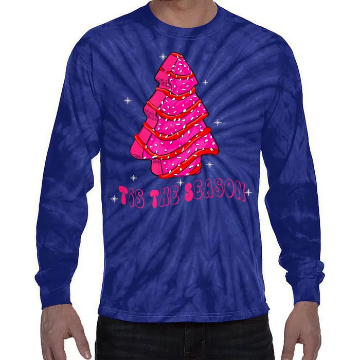 Funny Tis The Season Christmas Tree Cakes Debbie Tie-Dye Long Sleeve Shirt