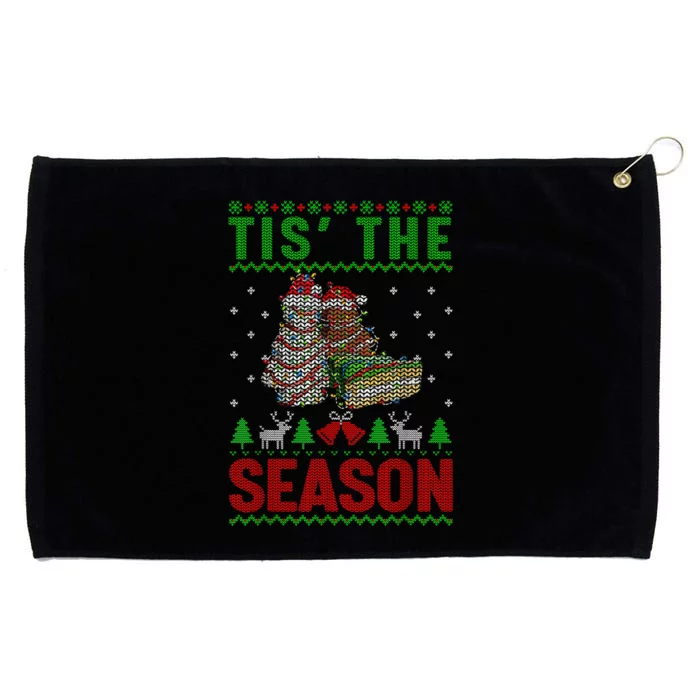 Funny Tis The Season Christmas Tree Cakes Debbie Grommeted Golf Towel