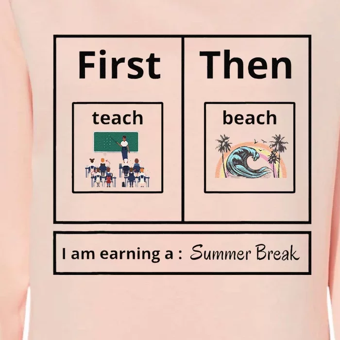 First Teach Then Beach I Am Earning A Summer Break Womens California Wash Sweatshirt