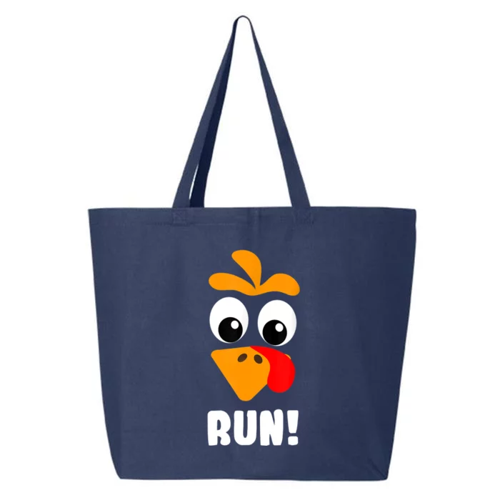 Funny Turkey Trot Adult Running Costume Turkey Face 25L Jumbo Tote