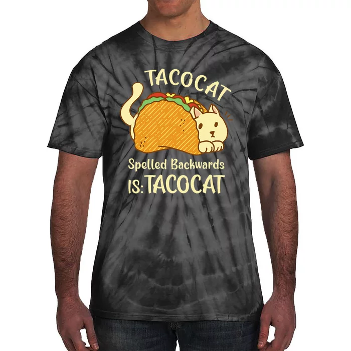 Funny TacoCat Tacocat Spelled Backward Is Tacocat Tie-Dye T-Shirt