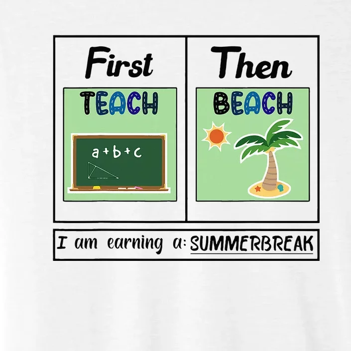 First Teach Then Beach I Am Earning A Summer Break Teacher ChromaSoft Performance T-Shirt