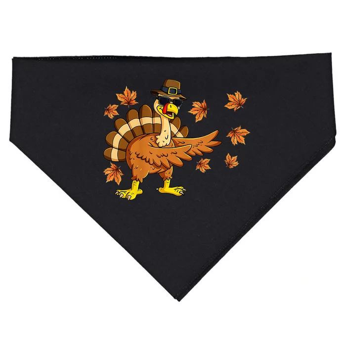 Funny Thanksgiving Turkey Dab Dance Pilgrim Costume USA-Made Doggie Bandana