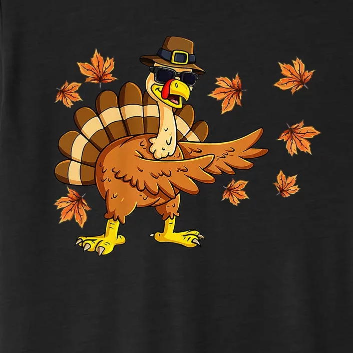 Funny Thanksgiving Turkey Dab Dance Pilgrim Costume ChromaSoft Performance T-Shirt