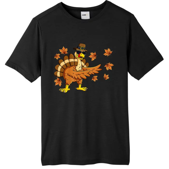 Funny Thanksgiving Turkey Dab Dance Pilgrim Costume ChromaSoft Performance T-Shirt