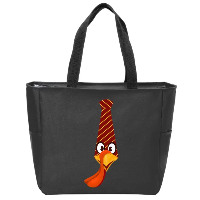 Funny thanksgiving tie with turkey family Costume For Dinner Zip Tote Bag