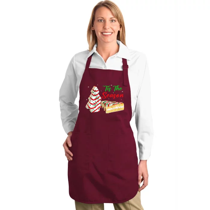 Funny Tis The Season Design Christmas Tree Cakes Debbie Full-Length Apron With Pocket