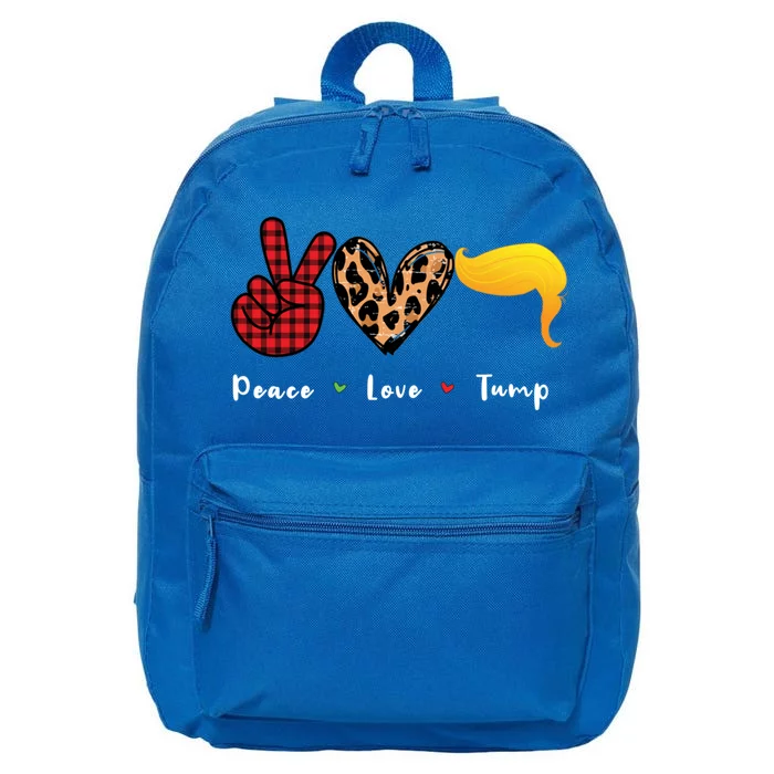 Funny Trump Trump 2024 Gift Peace Love Trump Funny Gift 16 in Basic Backpack