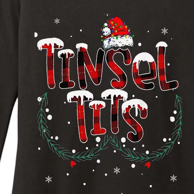 Funny Tinsel Tits Matching Jingle Balls Christmas Couples Womens CVC Long Sleeve Shirt