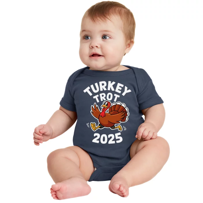 Funny Thanksgiving Turkey Trot 2025 Running Event Baby Bodysuit