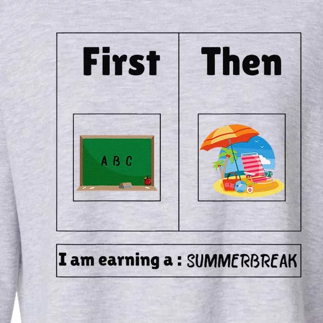 First Teach Then Beach First Teach Then Beach Funny Teacher Cropped Pullover Crew