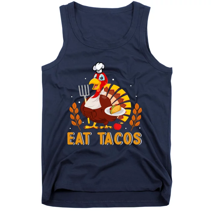 Funny Thanksgiving Turkey Eat Tacos Tank Top