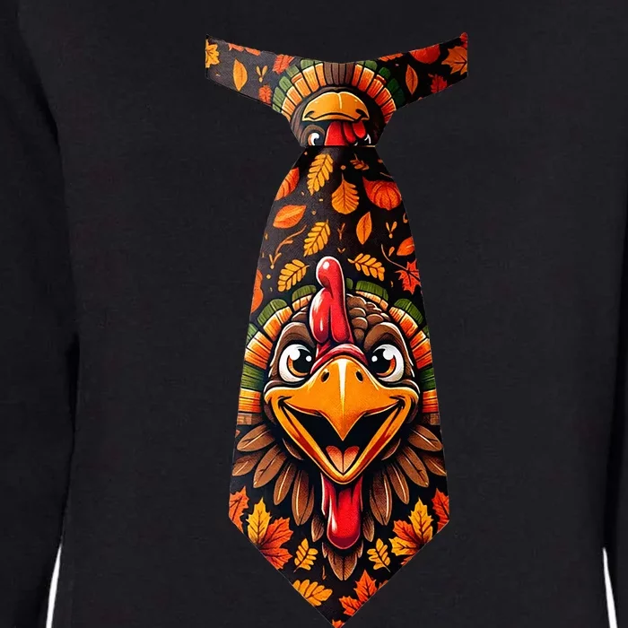 Funny Thanksgiving Tie with Turkey for Family Dinner Womens California Wash Sweatshirt