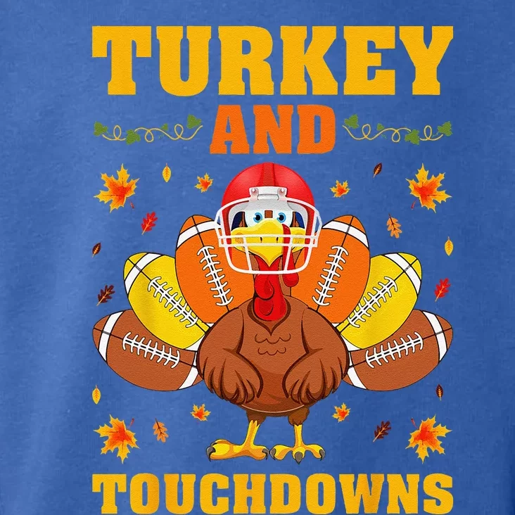 Funny Thanksgiving Turkey And Touchdowns Toddler Hoodie