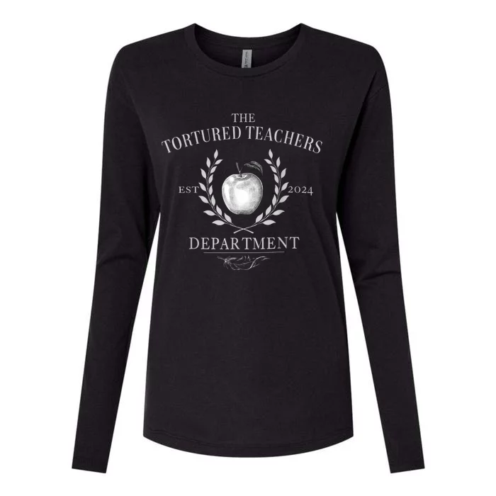 Funny The Tortured Teachers Department Womens Cotton Relaxed Long Sleeve T-Shirt