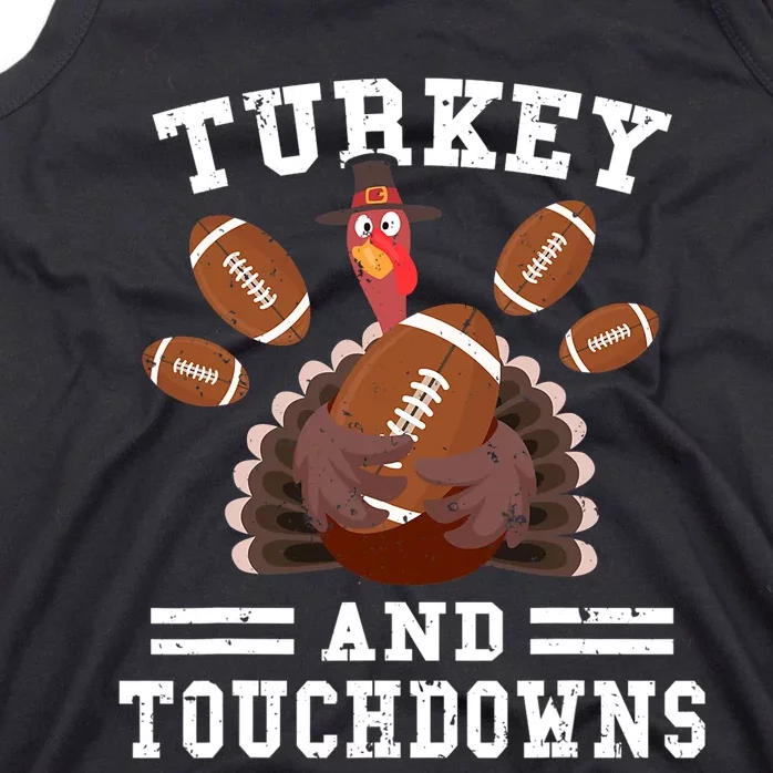 Funny Thanksgiving Turkey And Touchdowns Football Tank Top