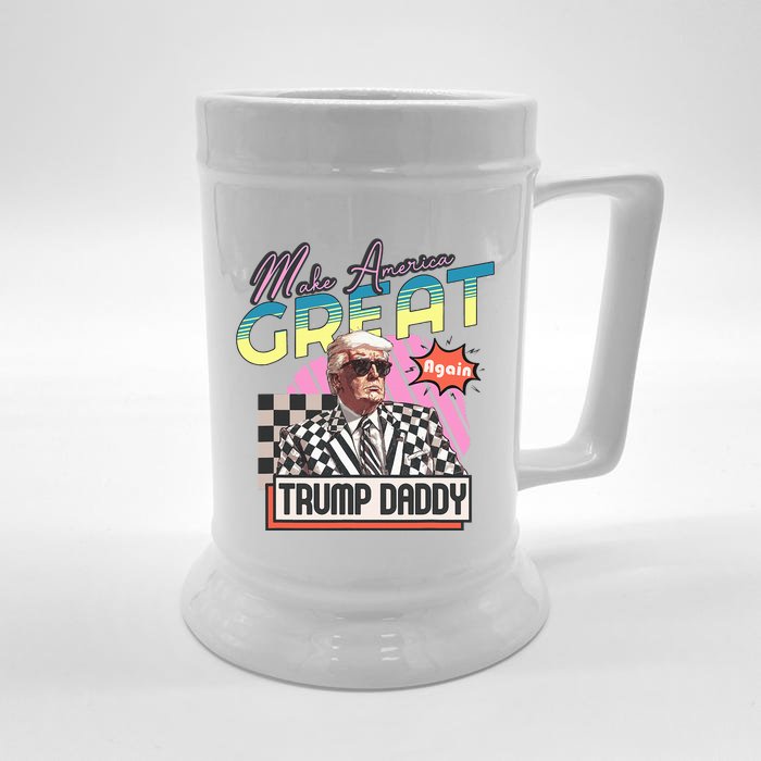 Funny Trump Take America Back DaddyS Home Trump Pink 2024 Front & Back Beer Stein