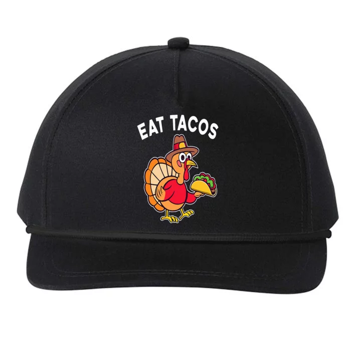 Funny Thanksgiving Turkey Eat Tacos Mexican Thanksgiving Fun Snapback Five-Panel Rope Hat