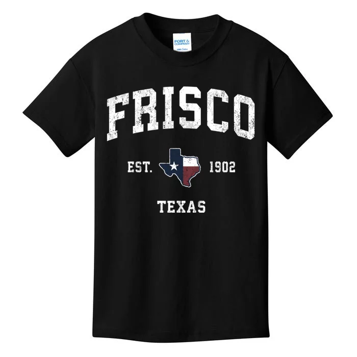 Frisco Texas Tx Vintage State Flag Sports Kids T-Shirt