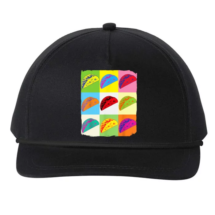 Funny Taco Taco Art Mexican Food Taco Lover Snapback Five-Panel Rope Hat