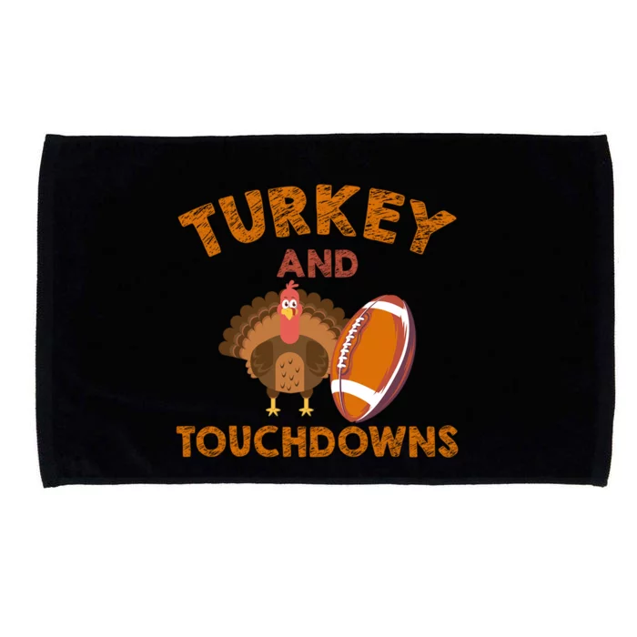 Football Thanksgiving Turkey And Touchdowns Gift Microfiber Hand Towel