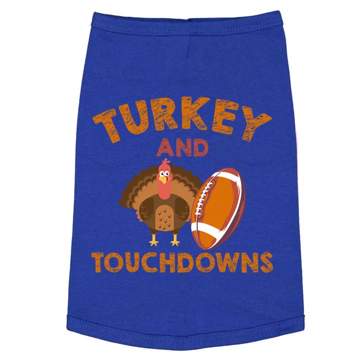 Football Thanksgiving Turkey And Touchdowns Gift Doggie Tank