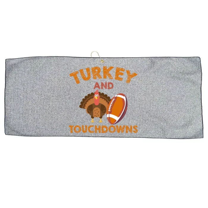 Football Thanksgiving Turkey And Touchdowns Gift Large Microfiber Waffle Golf Towel