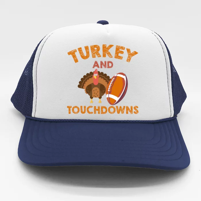 Football Thanksgiving Turkey And Touchdowns Gift Trucker Hat